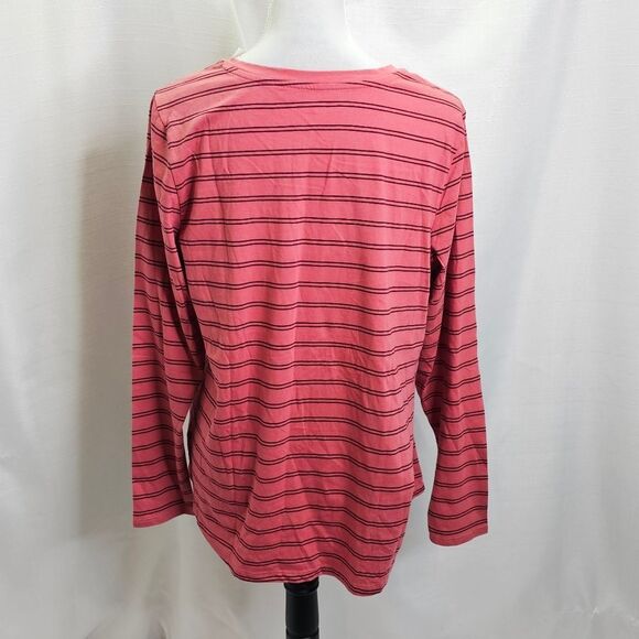 Old Navy Pink Striped Cotton Everywear Long Sleeve Shirt Size XL - Picture 9 of 9